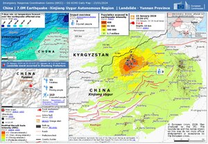 ECDM 地图，展示了此次地震的受灾情况