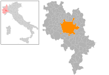 Asti'nin İtalya ve Piyemonte Bölgesi'nde konumu