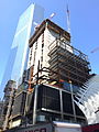 3 World Trade Center under construction on June 10, 2015. The PATH station is visible to the right.