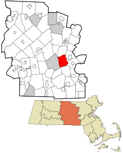 Location in Worcester County and the state of Massachusetts