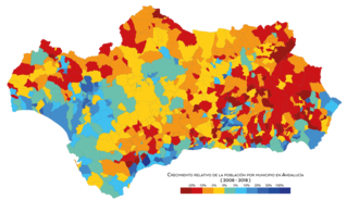 Crecimiento de la población por municipio entre 2008 y 2018