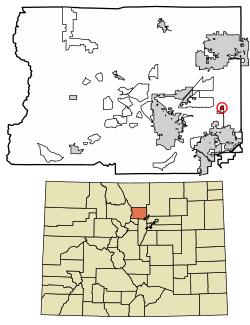 Location of the Leyner CDP in Boulder County, Colorado.