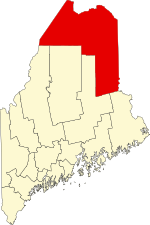 Map of Maine highlighting Aroostook County