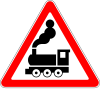 Lokomotif railroad crossing ahead