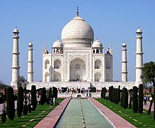 The Taj Mahal, a mausoleum in India