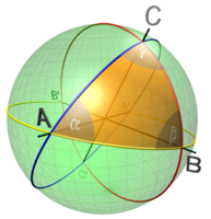 Gömbháromszög szögei