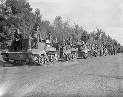 Bren carriers of the 13/18th Royal Hussars during an exercise near Vimy, 11 October 1939