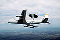 An E-3 Airborne Warning and Control System aircraft from Tinker Air Force Base, Okla., flies a mission.