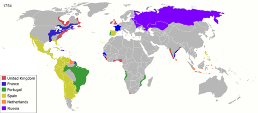 Empires coloniaux en 1754