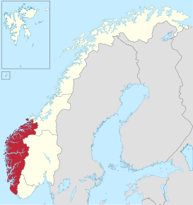 Localizarea regiunii în cadrul Norvegiei