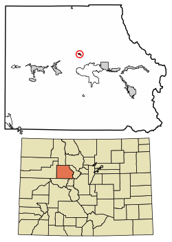 Location of the Wolcott CDP in Eagle County, Colorado.