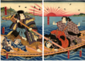 Jiraiya, Sunrise and Boat, Utagawa Kunisada (1852) tərəfindən ukiyo-e.