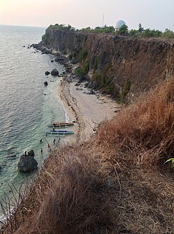 The cliff at Poro Point, facing the South China Sea
