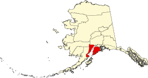 Map of Alaska highlighting Kenai Peninsula Borough