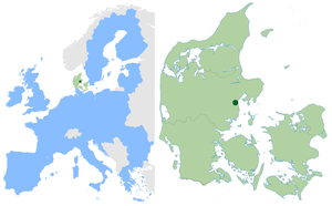 Vị trí của Aarhus trong Liên minh Châu Âu và Đan Mạch