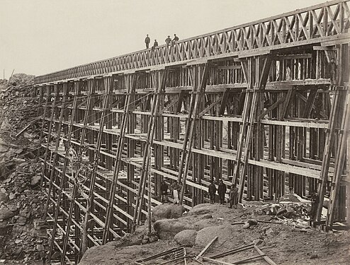 Dale Creek Crossing under construction by Andrew J. Russell, restored by Adam Cuerden