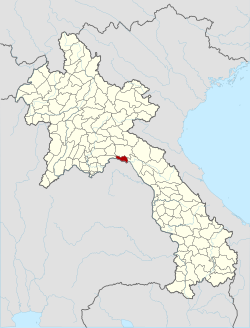 Location of Pakxan district in Laos