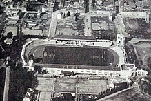 Photographie aérienne du stade olympique.