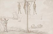 "A Gibbet on the River Thames", c. 1790