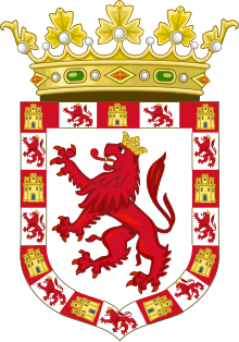 Coat of Arms of the Realm of Cordoba (Kingdom of Leon Arms Variant).svg