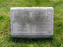 The grave of Countee Cullen in Woodlawn Cemetery