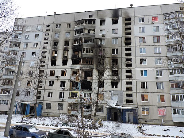 Destroyed apartment building 177 Krasnodarska Street