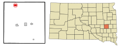 Location in Miner County and the state of South Dakota