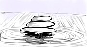 Digital sketch of Zen stones, by F. Cecconi, 2011