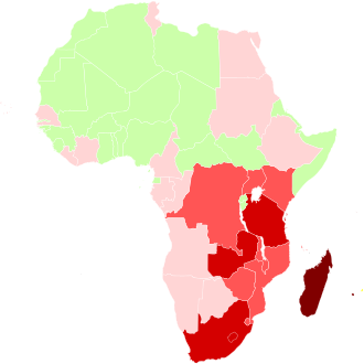 Carte colorée de l'Afrique