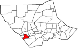 Map of Lycoming County, Pennsylvania highlighting Nippenose Township