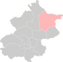 Location of Miyun County in Beijing