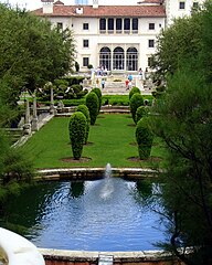 Vizcaya: west Villa Façade from the garden casino