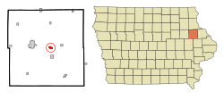 Location of Delaware, Iowa