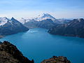 Image 22Garibaldi Lake in British Columbia, Canada, is impounded by lava flows comprising The Barrier (from Volcanogenic lake)