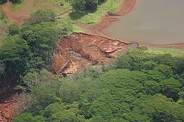 Ka Loko Reservoir after the dam was breached