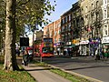 Uxbridge Road on the north side of the Green, Shepherd's Bush, formerly A40