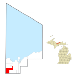 Location within Alger County