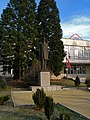 T. Vlaikov monument and Chitalishte Napreduk at the background in the city center