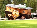 An 'upside-down house' in Szymbark, Pomeranian Voivodeship, is built to appear as though its bottom should be its top, and vice versa.