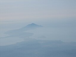 Athos mountain viewed from the air