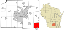 Location in Dane County and the state of Wisconsin.