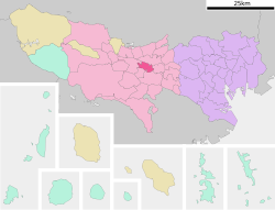 Vị trí của Kokubunji ở Tokyo