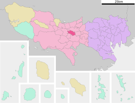 Situering van Kokubunji in de prefectuur Tokio