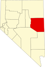 Map of Nevada highlighting White Pine County