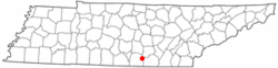 Location of Sewanee, Tennessee