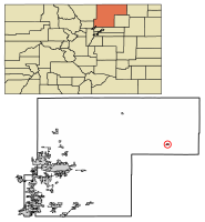 Location of Raymer (New Raymer) in Weld County, Colorado.