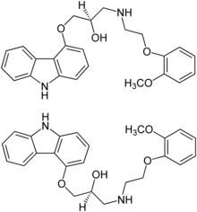 Estrutura química de Carvedilol