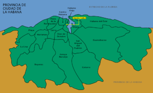 A map of Havana districts showing station's location