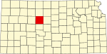 State map highlighting Ellis County