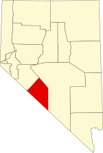 Map of Nevada highlighting Esmeralda County